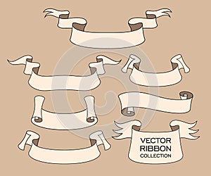 Vector collection of decorative design elements - ribbons, frames, stickers, labels.